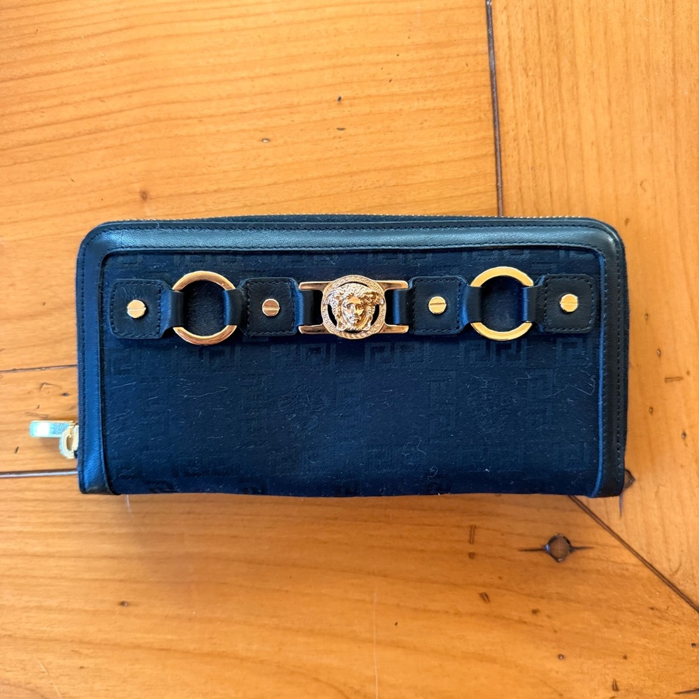 Versace Black with Gold Hardware Wallet